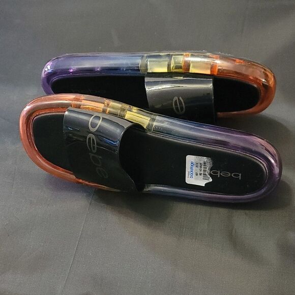 BRAND NEW BEBE MULTICOLOR SLIDE SANDALS R3 - Picture 9 of 14
